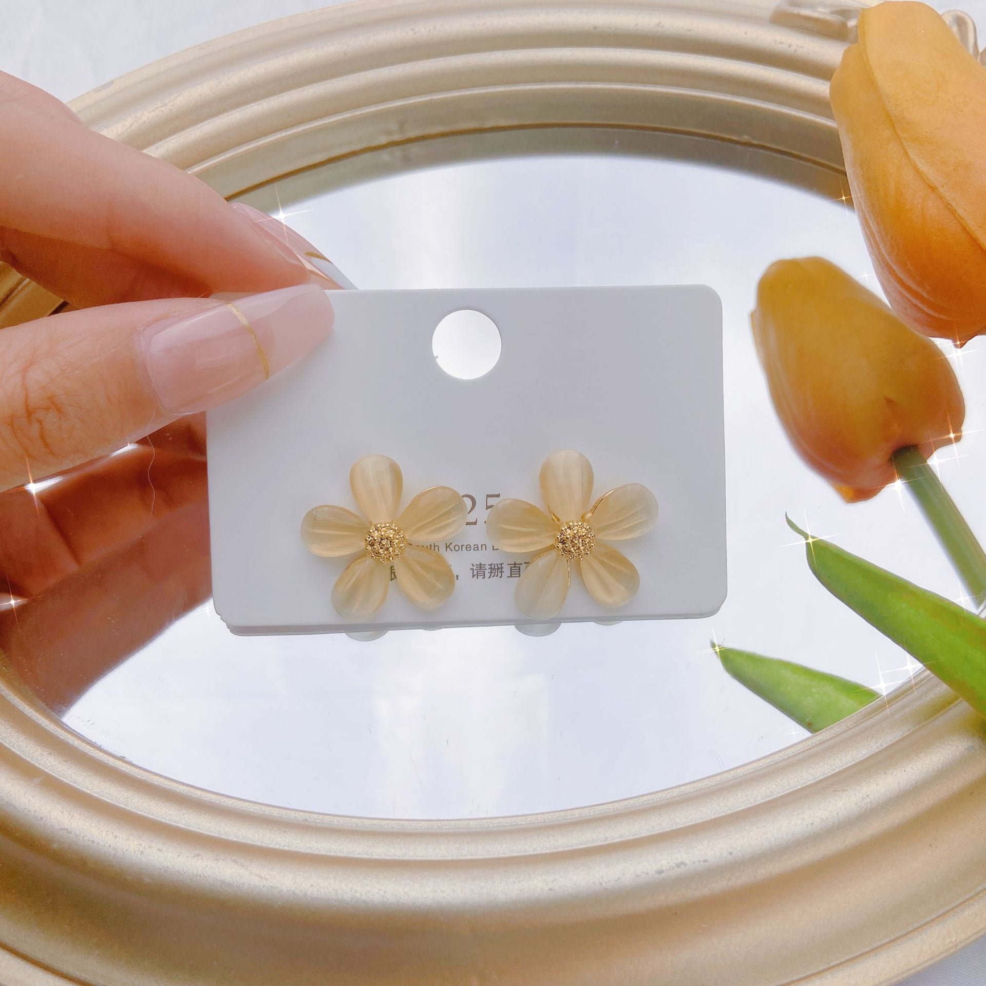 Pendientes De Aleación De Ópalo De Flor al por mayor